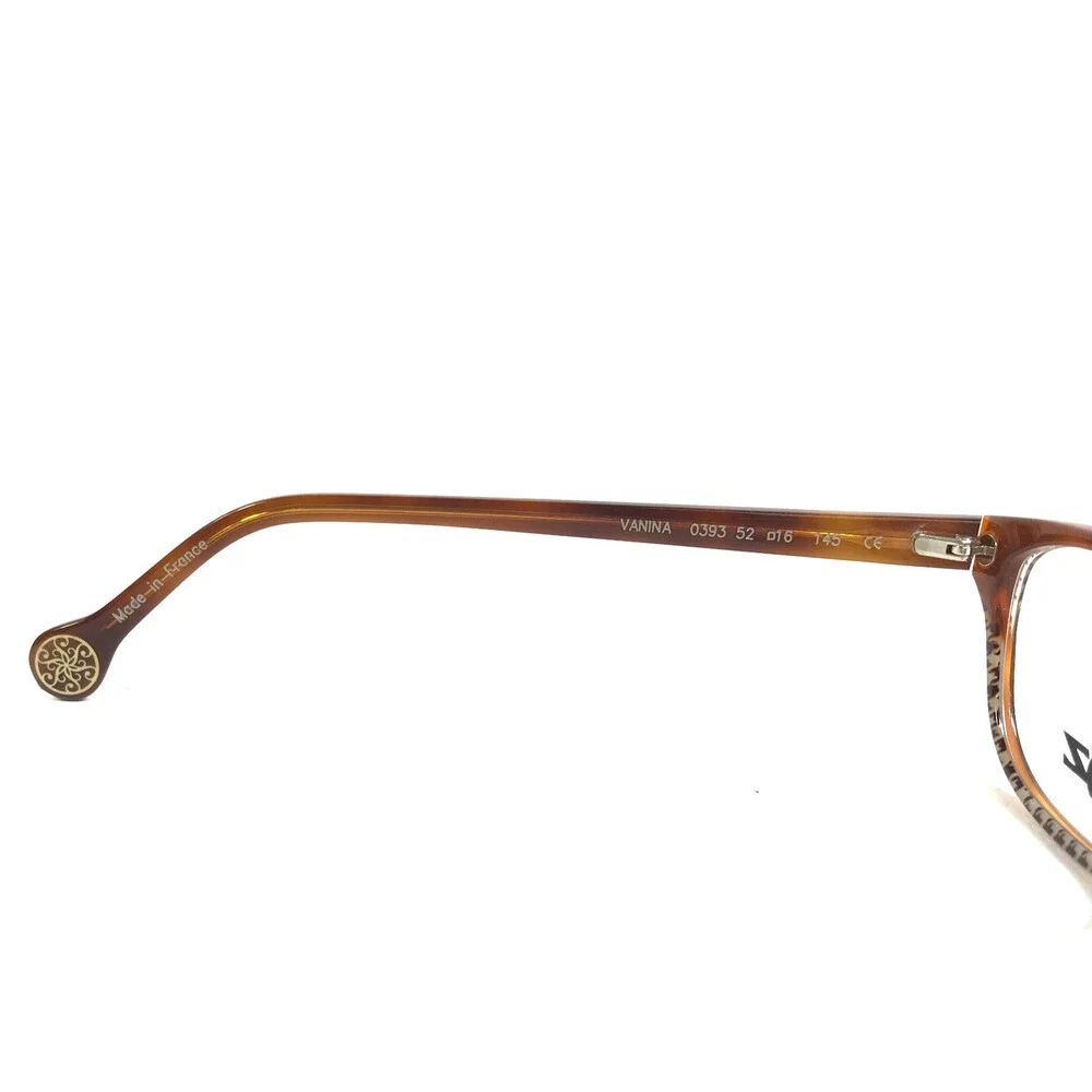 BOZ Eyeglasses Frames VANINA 0393 Brown White Black Houndstooth 52-16-145